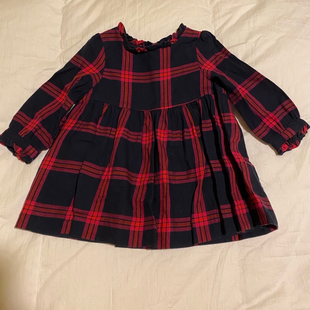 Excellent Condition Festive Fall Plaid Jacadi Dress 6M